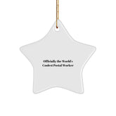 Funny Postal Worker Gifts from Friends for Christmas - Officially The 'World's Coolest' Star Ornament, Perfect for Postal Worker Appreciation Day - Image 1